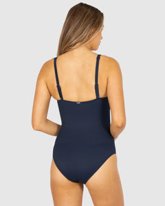 Rococco Plain D-E Ring Front Underwire One-Piece Swimsuit