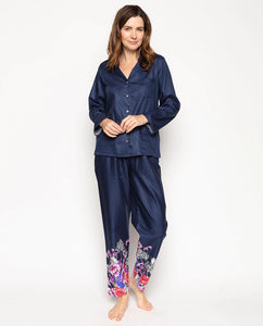 Jenna Bright Floral Print Hem PJ Set - S, M
